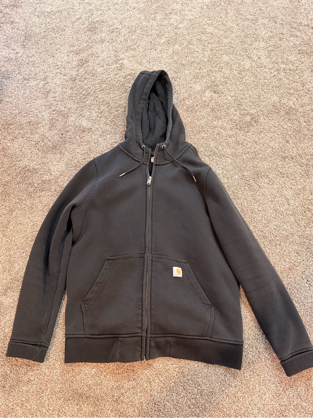 Carhartt Black Full-Zip Hooded Sweatshirt Jacket